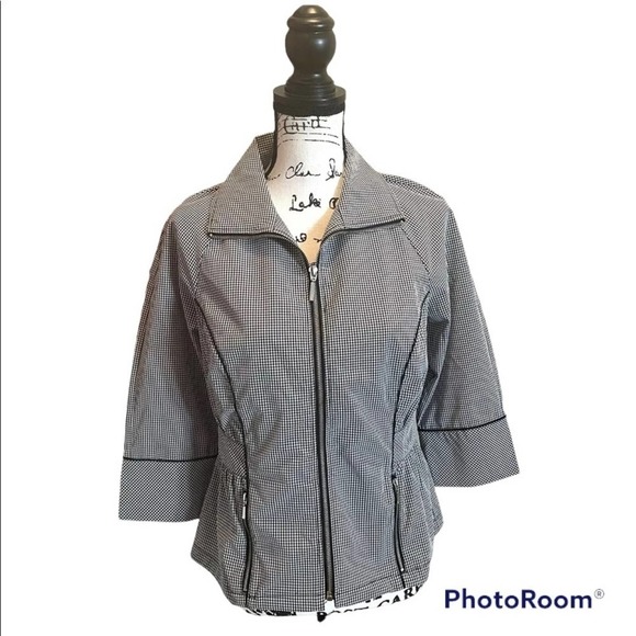 Drapers & Damon Jacket Black White Size XSP Petite Gingham office - Picture 1 of 10